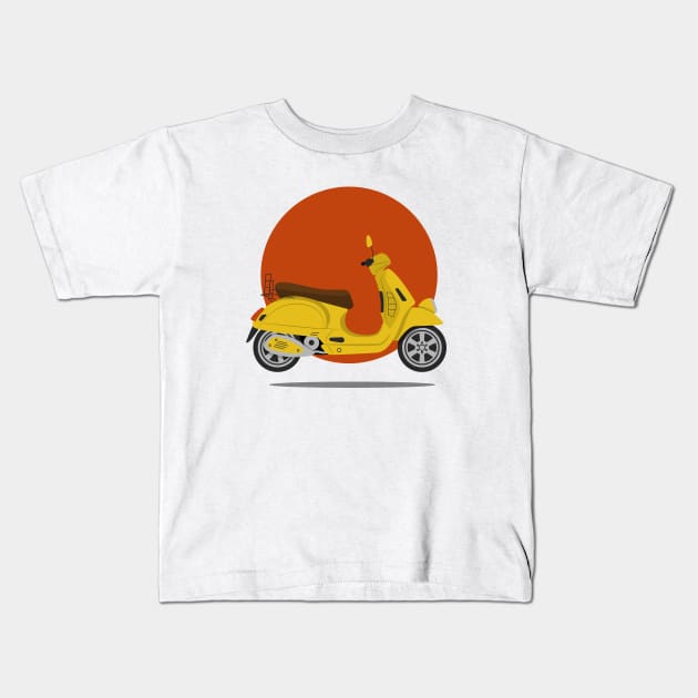 Retro scooter Kids T-Shirt by Polikarp308